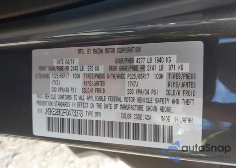 2015 Mazda Cx-5 Sport from USA, damaged, VIN JM3KE2BE2F0473378